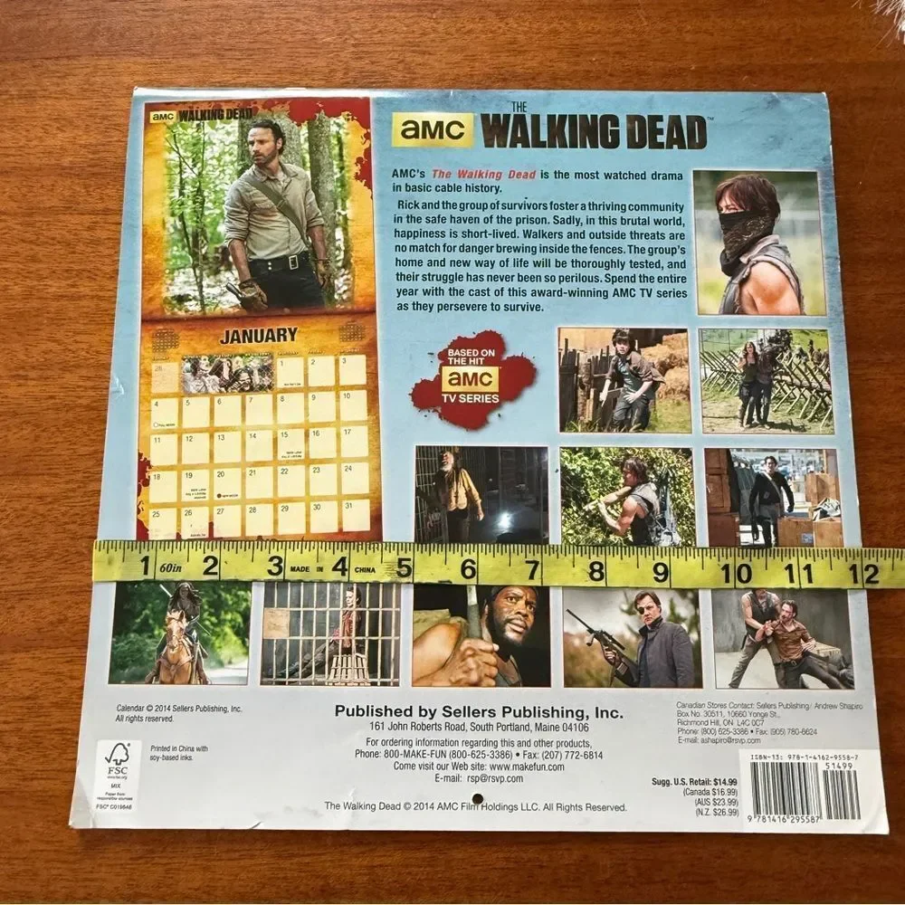 AMC The Walking Dead 2015 16-month Wall Calendar 12” x 12”